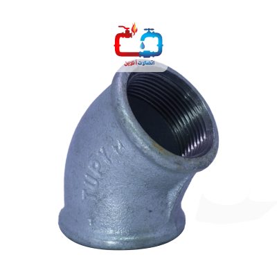زانو 45 درجه دنده‌ای گالوانیزه توپی (tupy)
