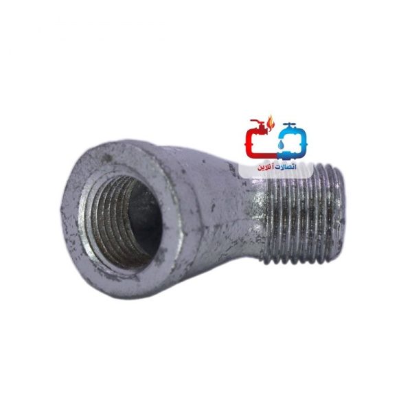 چپقی دنده‌ای 3/4 اینچ 45 درجه گالوانیزه چین - تصویر 2
