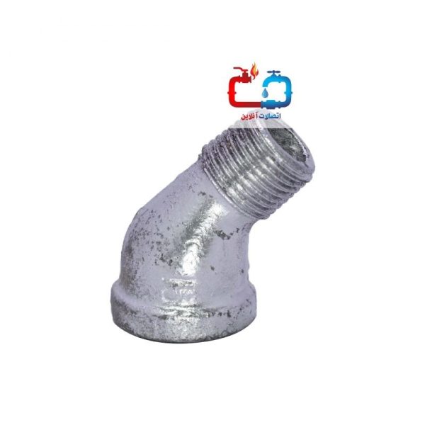 چپقی دنده‌ای 3/4 اینچ 45 درجه گالوانیزه چین - تصویر 3