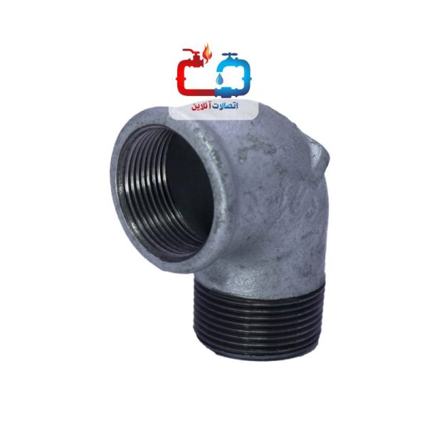 چپقی دنده‌ای 11/4 اینچ 90 درجه گالوانیزه توپی برزیل - تصویر 2