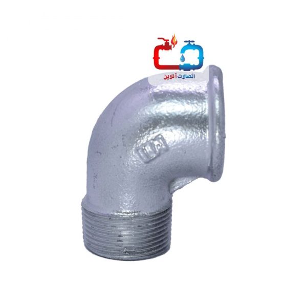 چپقی دنده‌ای 21/2 اینچ 90 درجه گالوانیزه چین