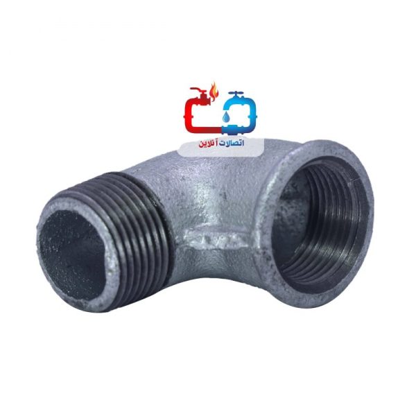 چپقی دنده‌ای 11/2 اینچ 90 درجه گالوانیزه مک - تصویر 2