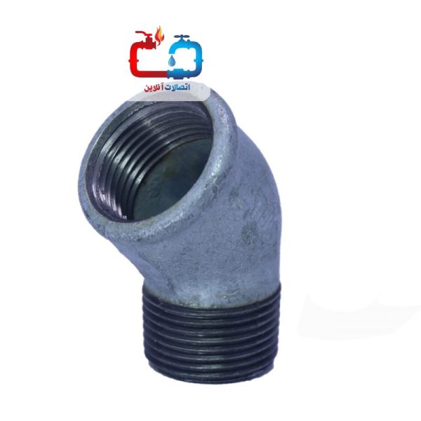 چپقی دنده‌ای 3/4 اینچ 45 درجه گالوانیزه چین